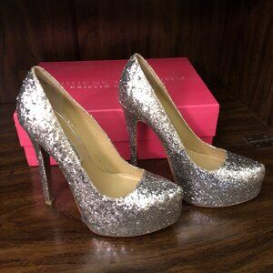 Chinese Laundry Kristin Cavallari 'Liberta' Silver Platform Stilletos size 7.5